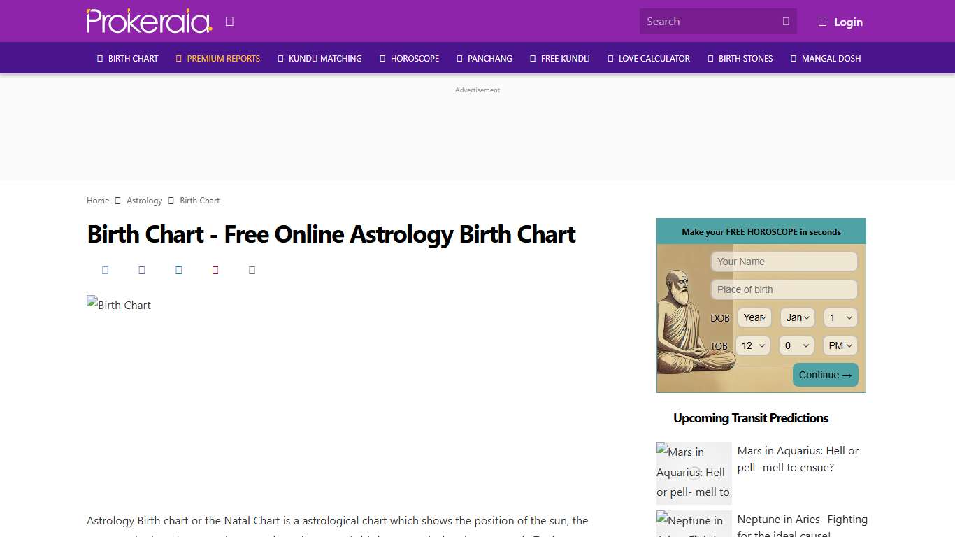 Birth Chart Vedic Astrology Birth Chart Rasi Chart & Birth Charts Online