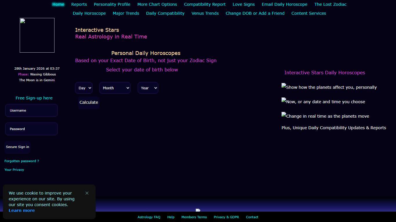 Personal Daily Horoscopes calculated from your exact Date of Birth