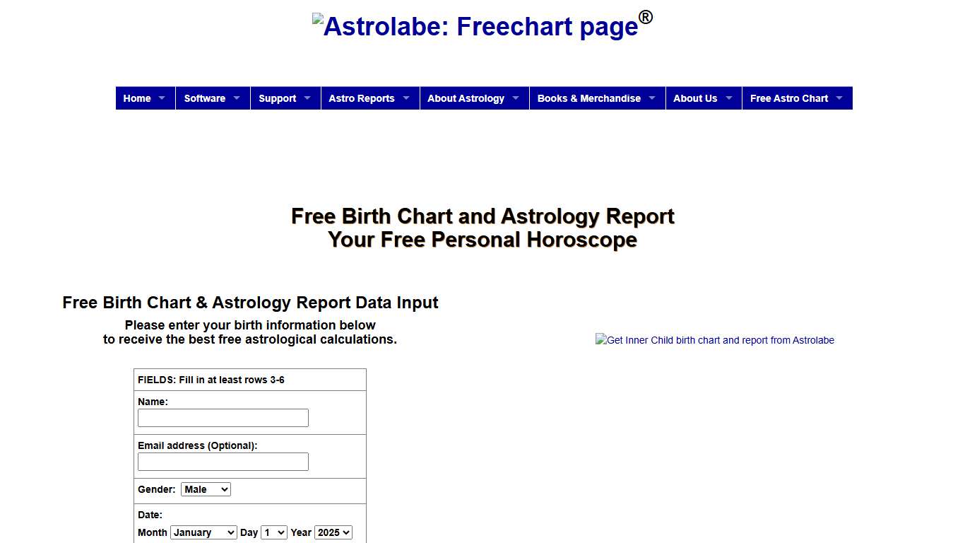 ASTROLABE: Free Natal Chart / Horoscope